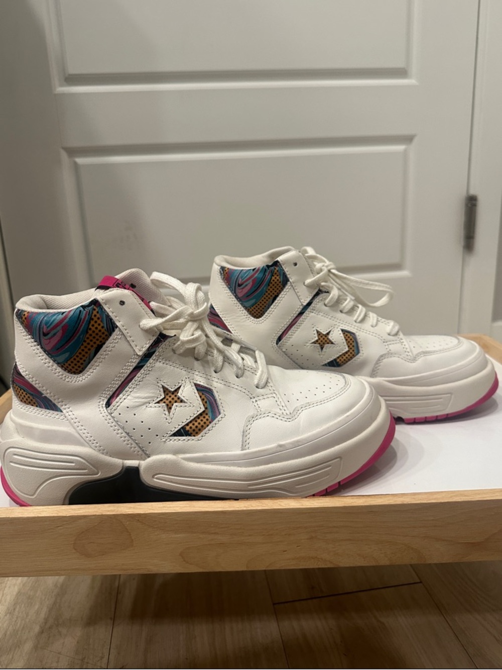 Converse ERX High Top Sneakers Women’s 8.5 White Multicolor Retro